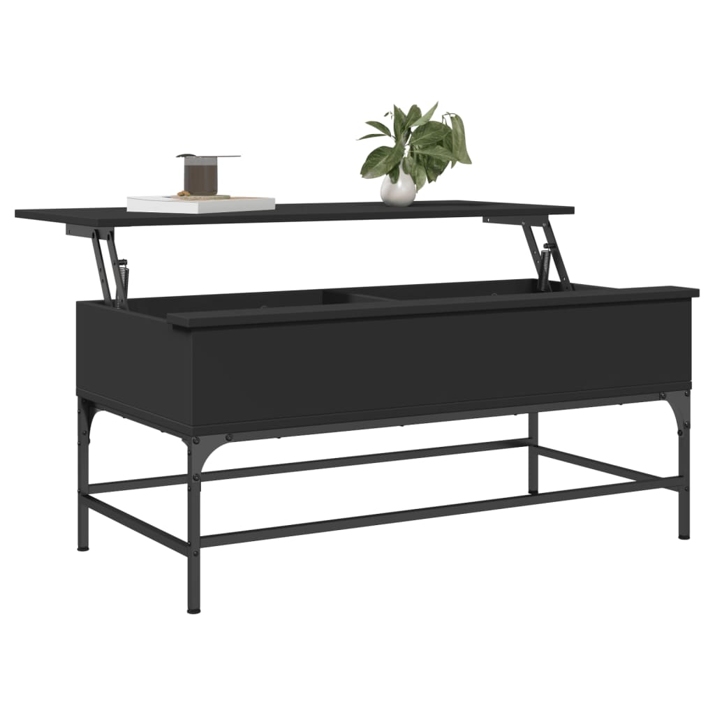 Salongbord svart 100x50x45 cm konstruert tre og metall