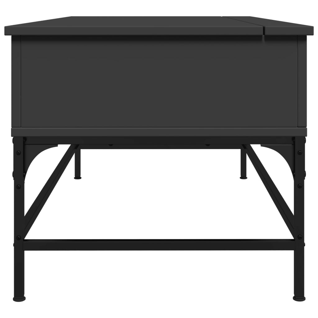 Salongbord svart 100x50x45 cm konstruert tre og metall