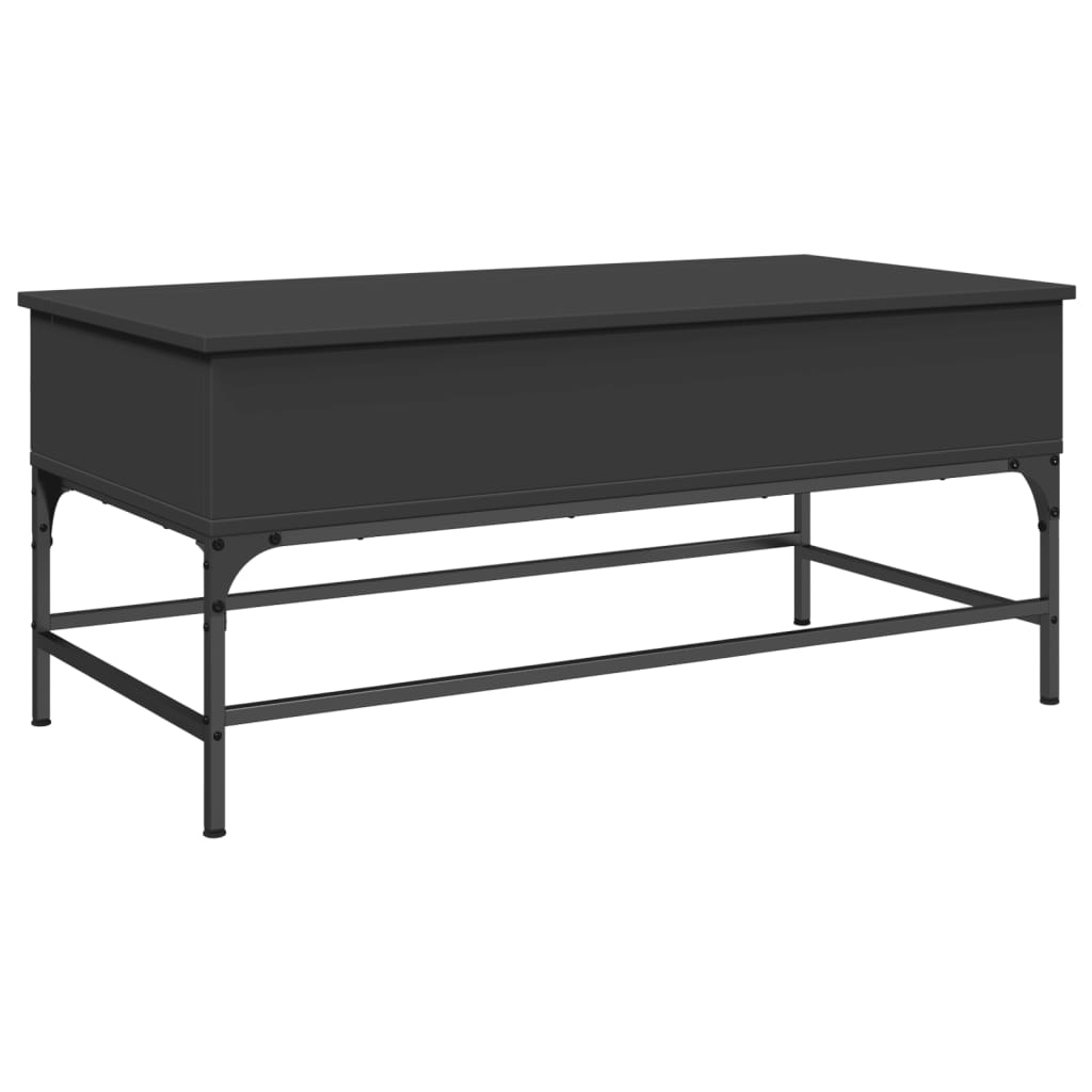 Salongbord svart 100x50x45 cm konstruert tre og metall
