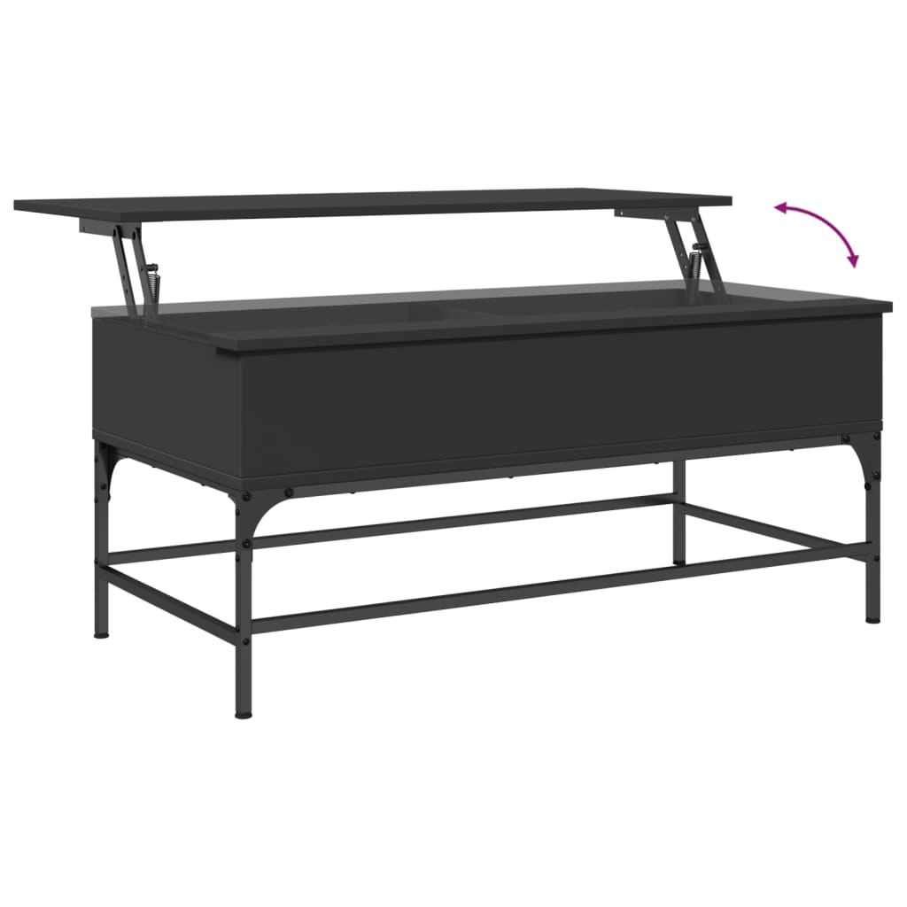 Salongbord svart 100x50x45 cm konstruert tre og metall