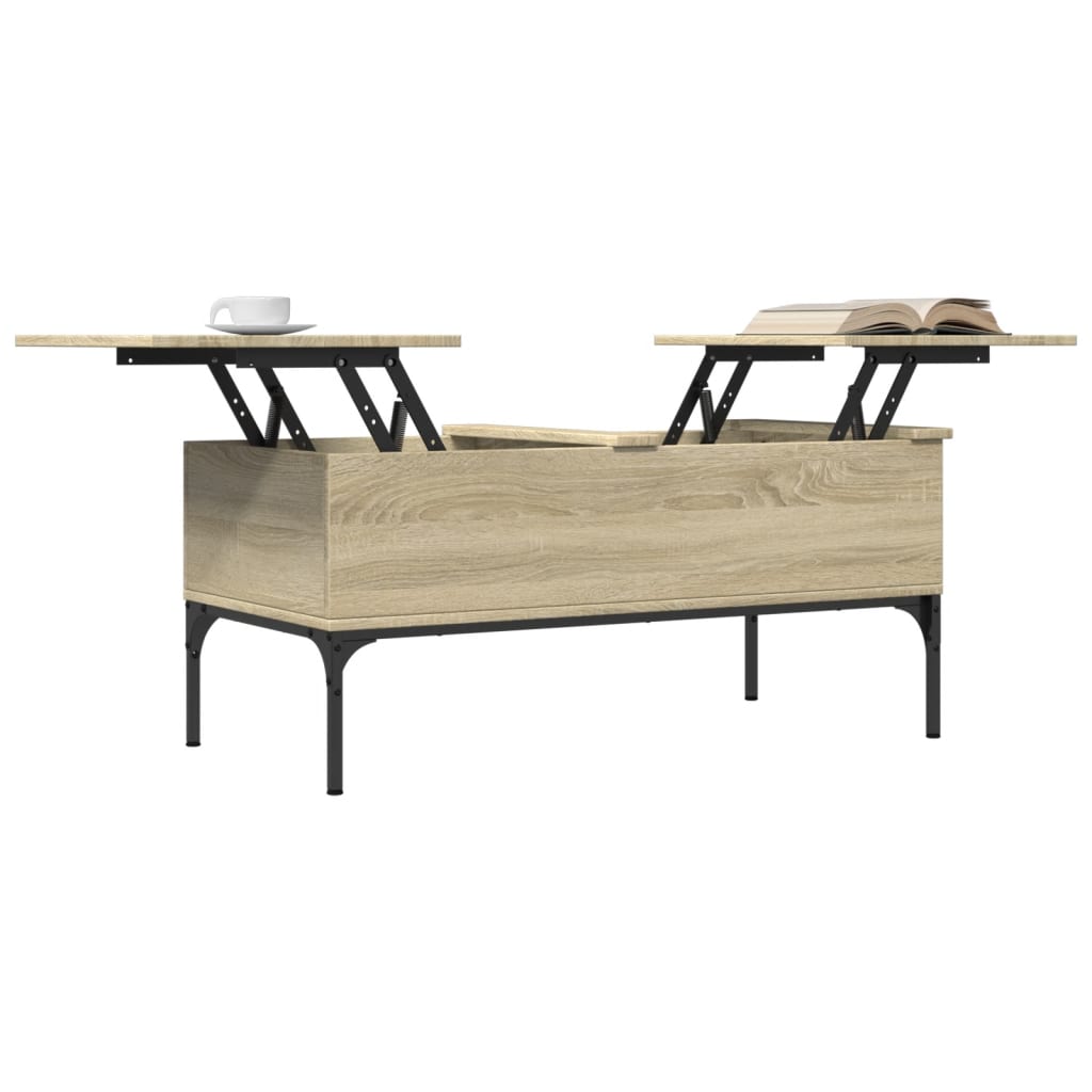 Salongbord sonoma eik 100x50x45 cm konstruert tre og metall