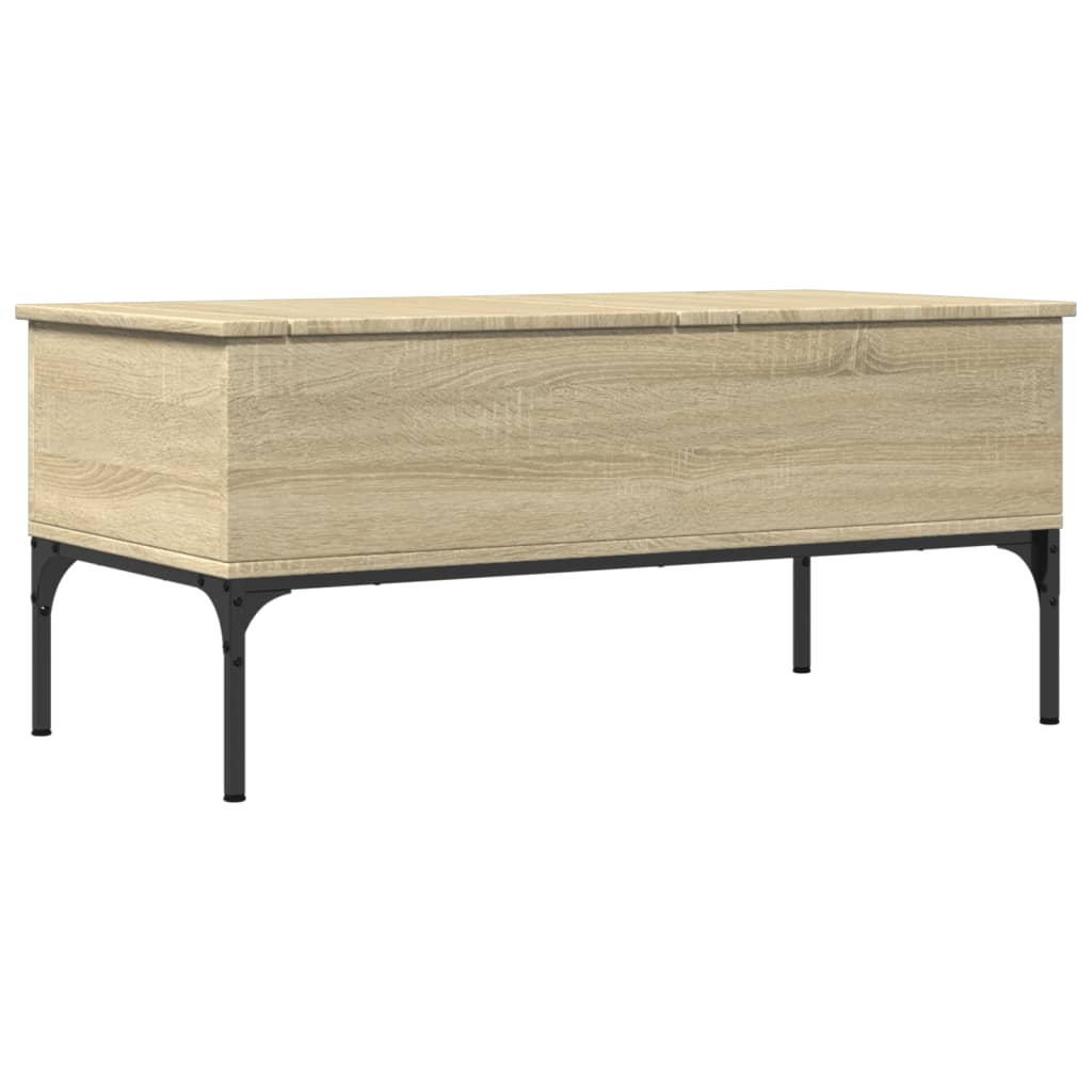 Salongbord sonoma eik 100x50x45 cm konstruert tre og metall