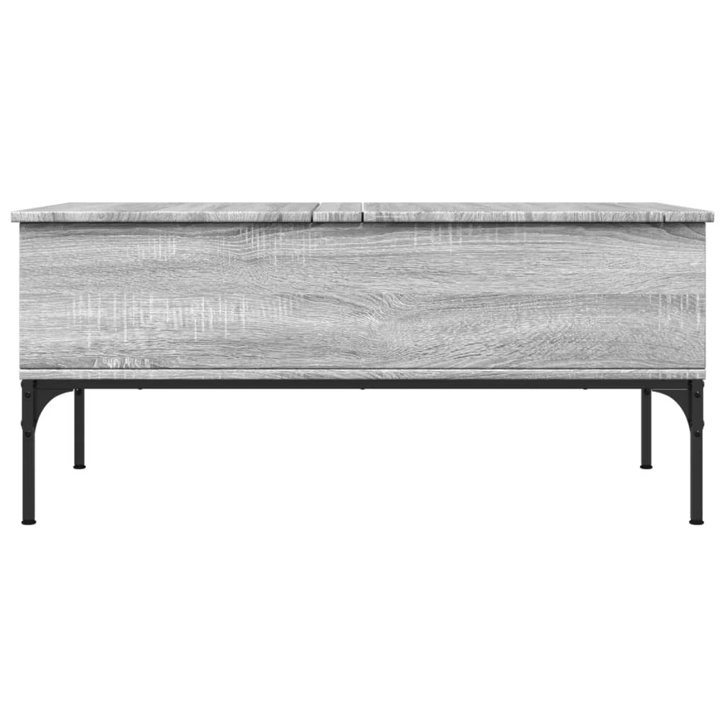 Salongbord grå sonoma 100x50x45 cm konstruert tre og metall