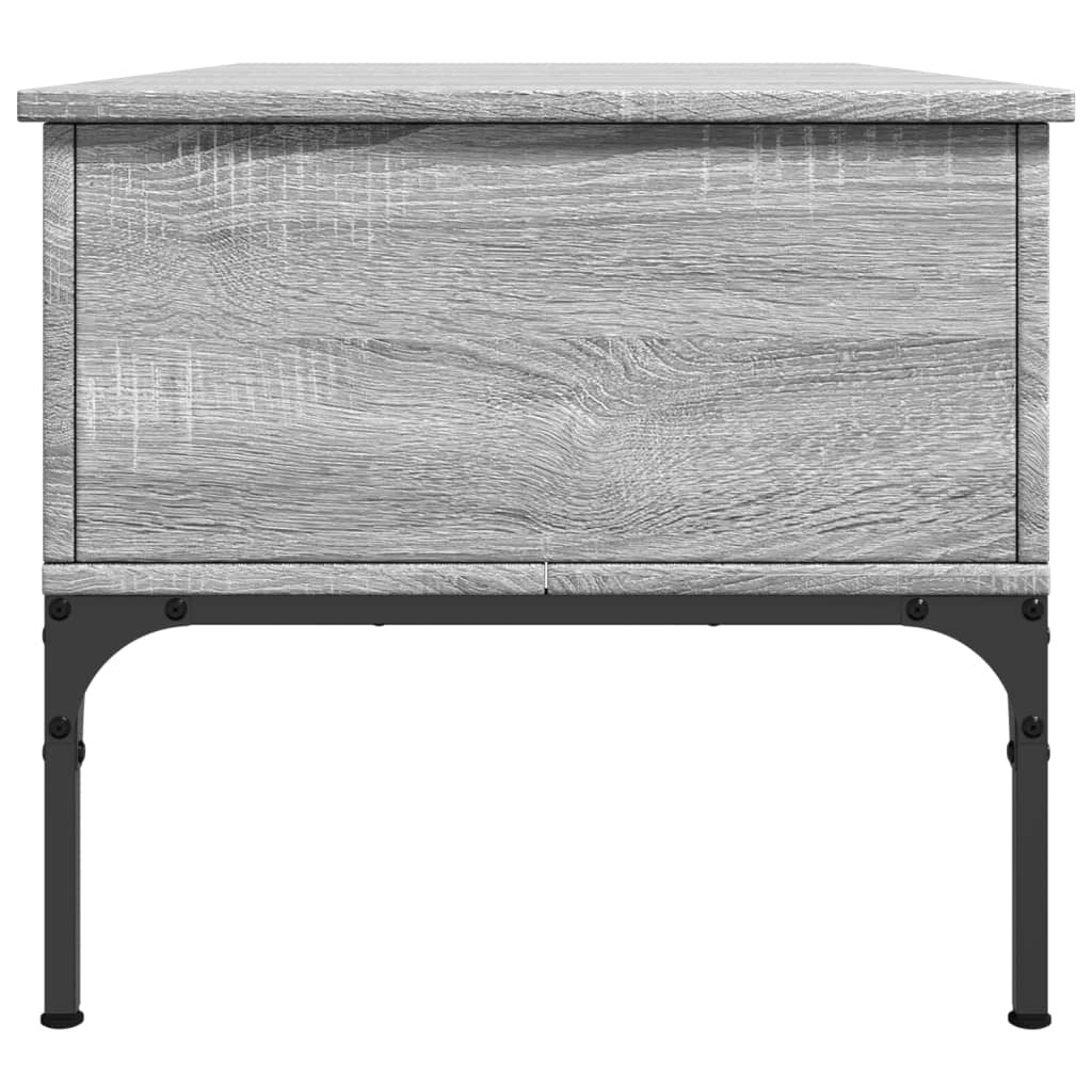 Salongbord grå sonoma 100x50x45 cm konstruert tre og metall