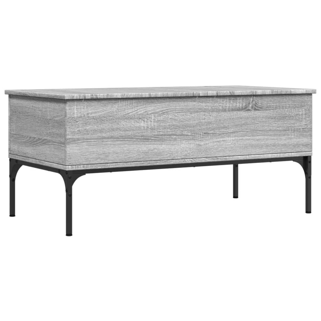 Salongbord grå sonoma 100x50x45 cm konstruert tre og metall