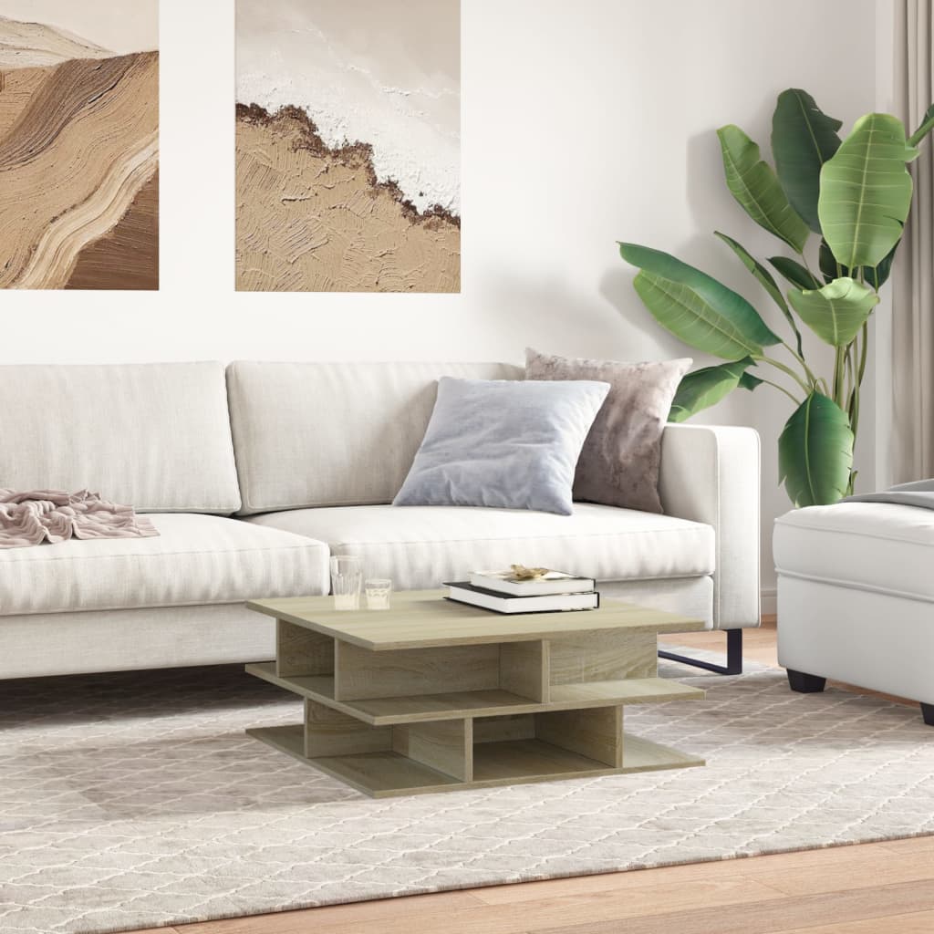 Salongbord sonoma eik 70x70x29 cm konstruert tre