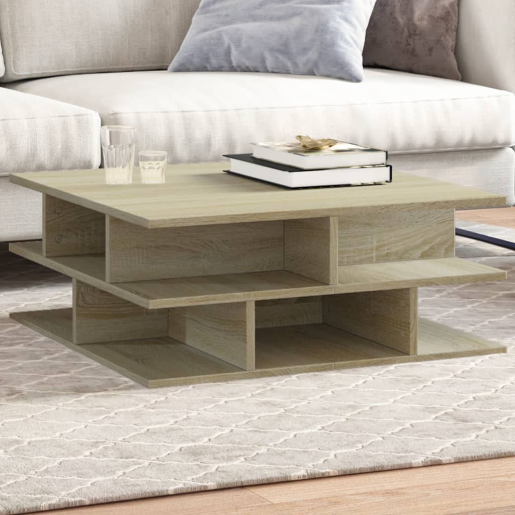 Salongbord sonoma eik 70x70x29 cm konstruert tre