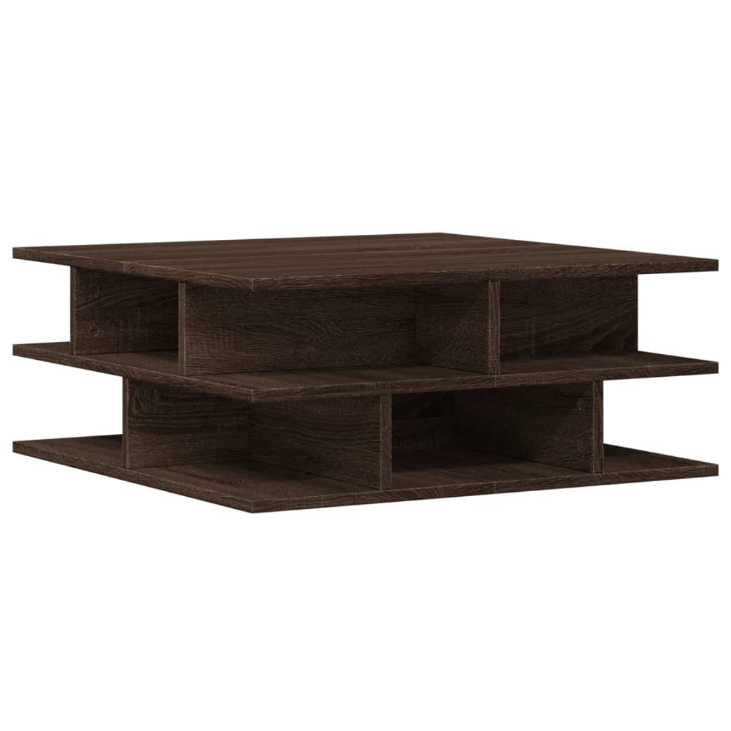 Salongbord brun eik 70x70x29 cm konstruert tre