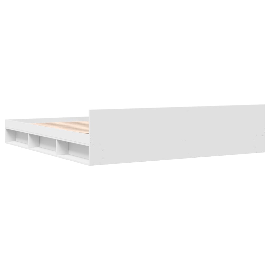 Sengeramme med skuffer hvit 180x200 cm konstruert tre