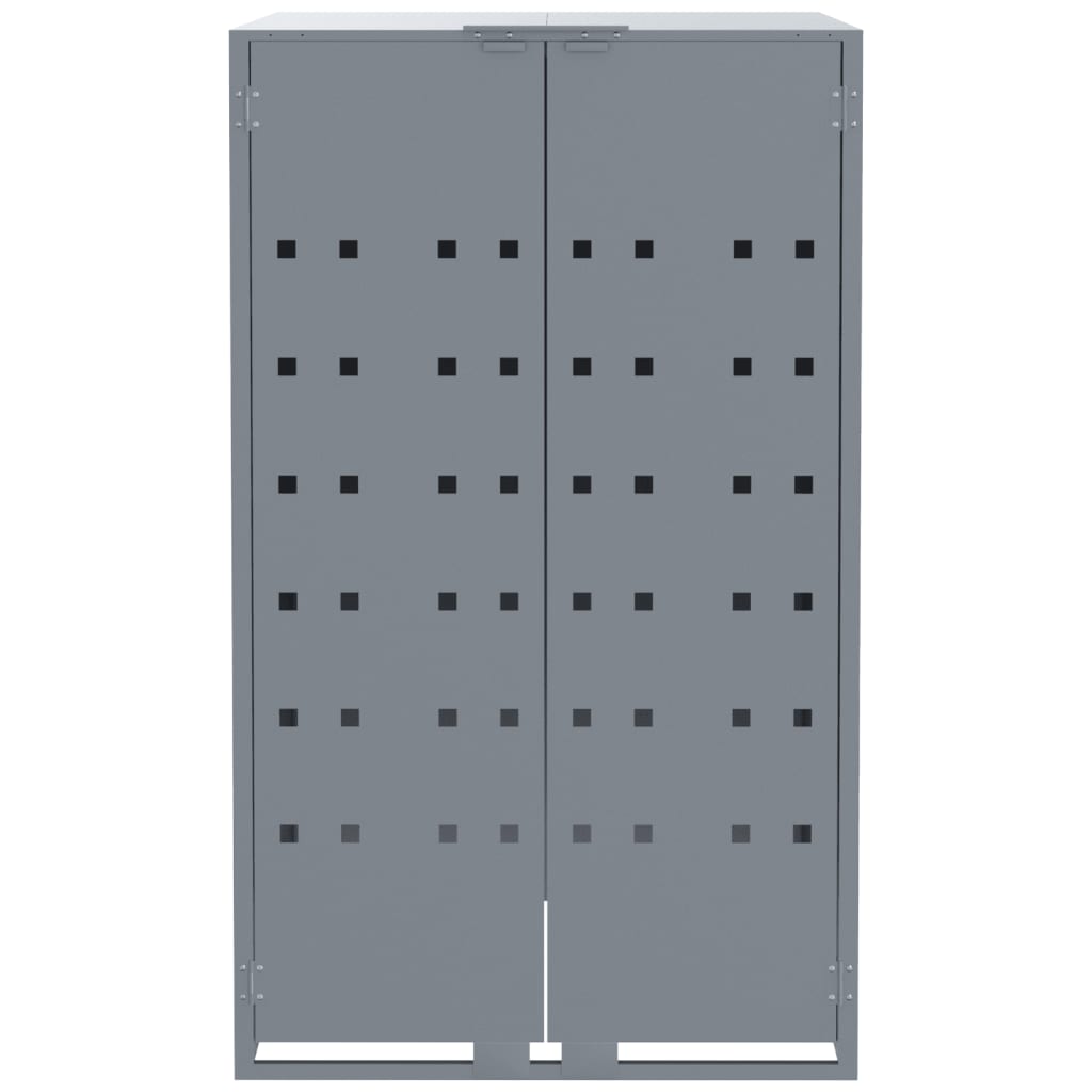 Søppeldunkskur for enkelt dunk grå 69x79x117 cm stål