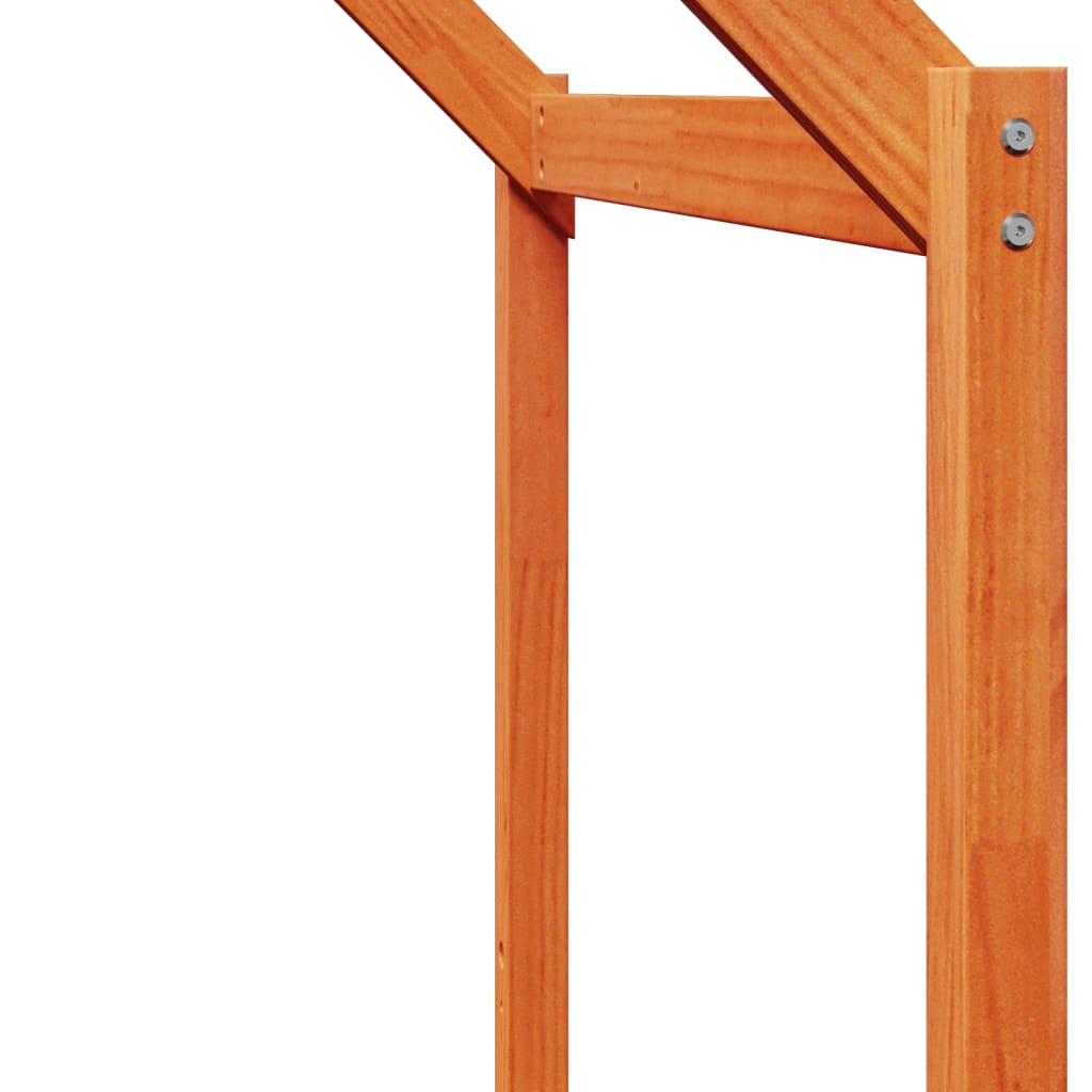 Barneseng med tak voksbrun 80x200 cm heltre furu