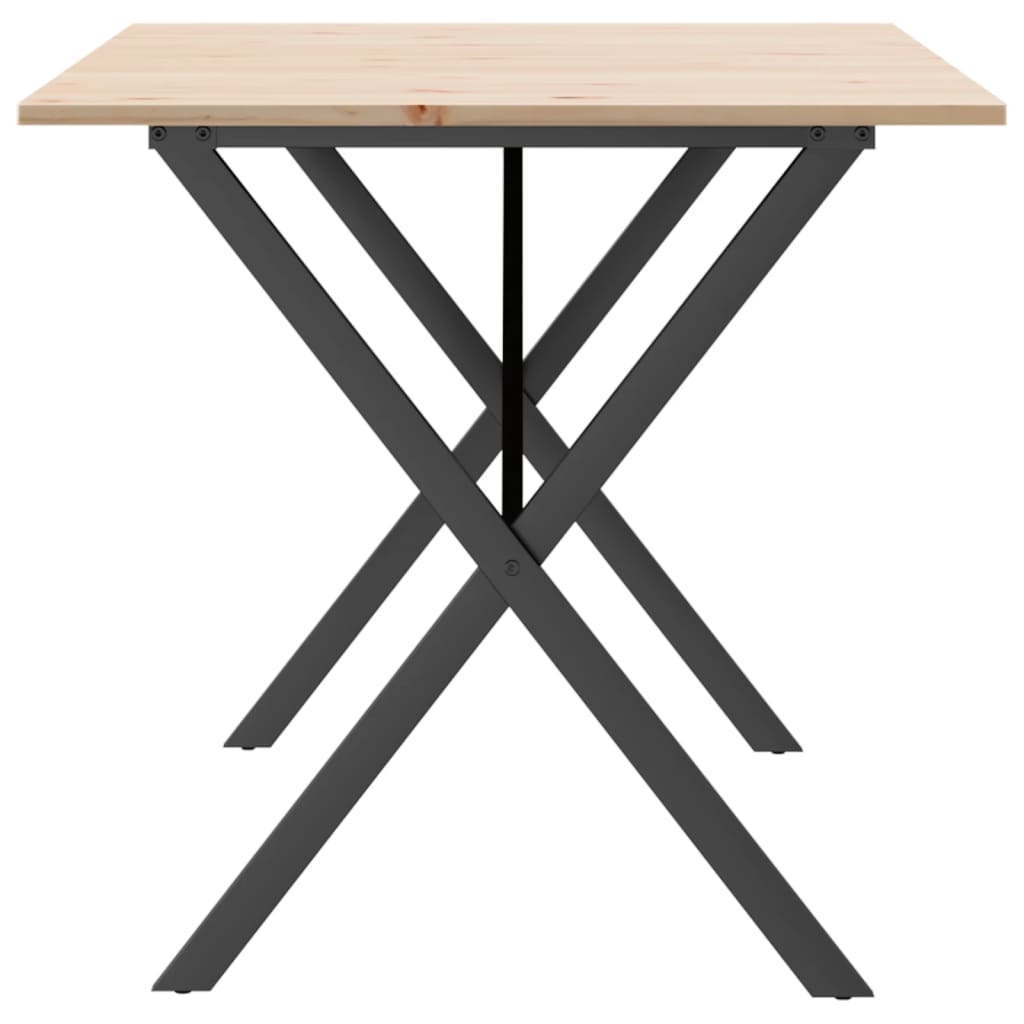 Spisebord X-ramme 160x80x75 cm heltre furu og stål