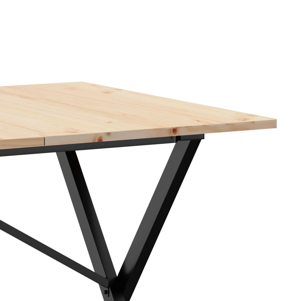 Spisebord X-ramme 160x80x75 cm heltre furu og stål