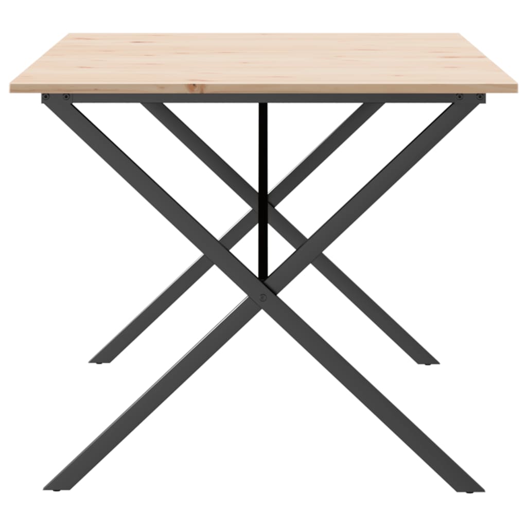 Spisebord X-ramme 180x90x75 cm heltre furu og støpejern