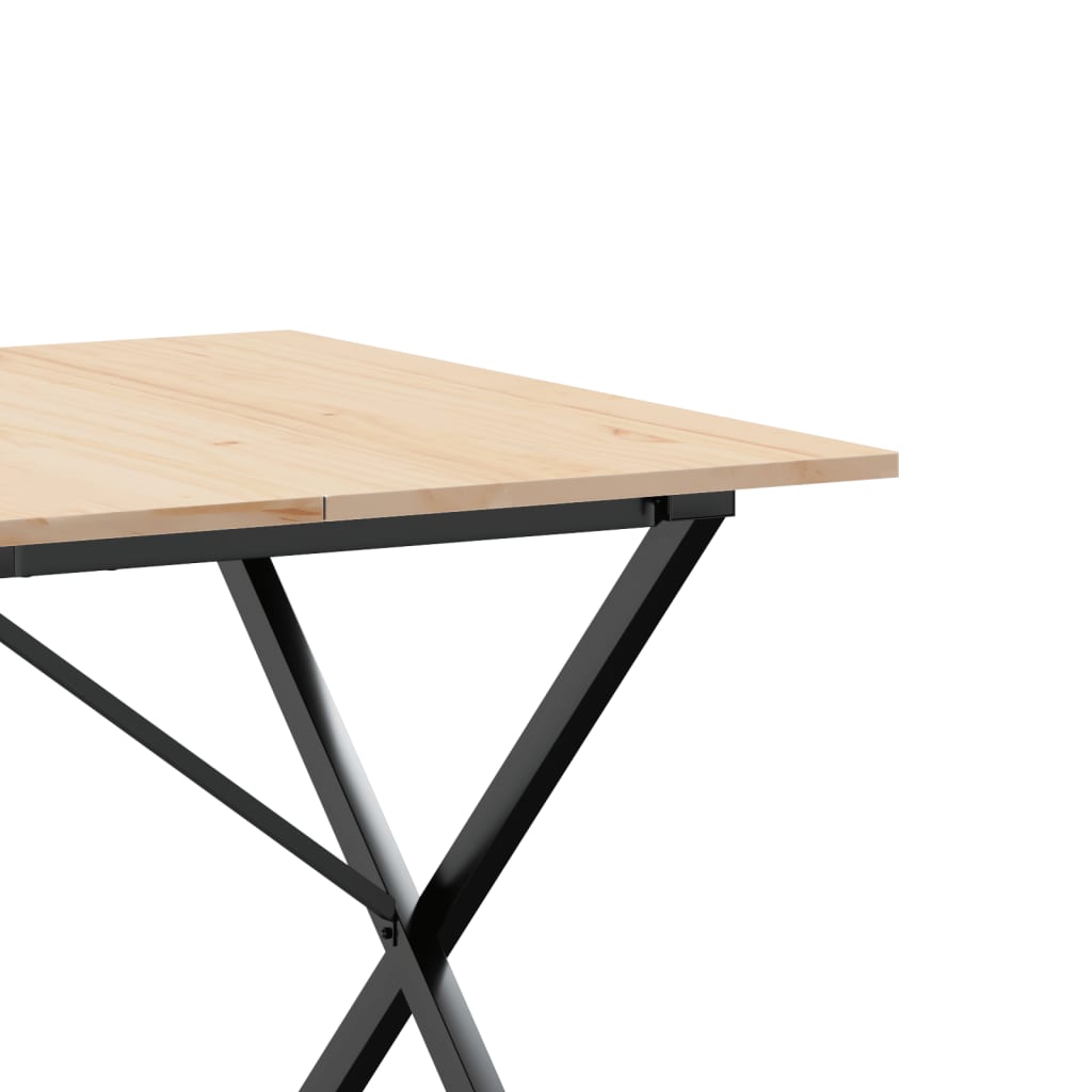 Spisebord X-ramme 180x90x75 cm heltre furu og støpejern