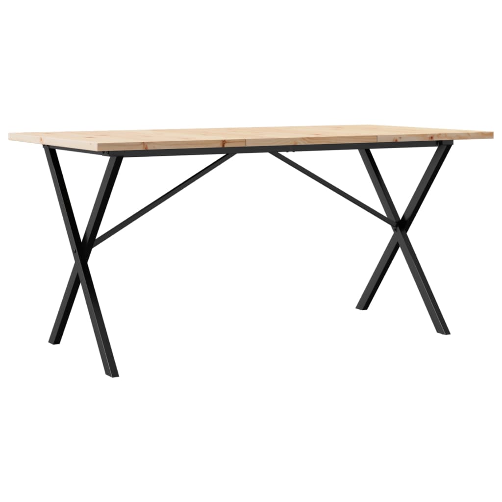 Spisebord X-ramme 160x80x75,5 cm heltre furu og stål