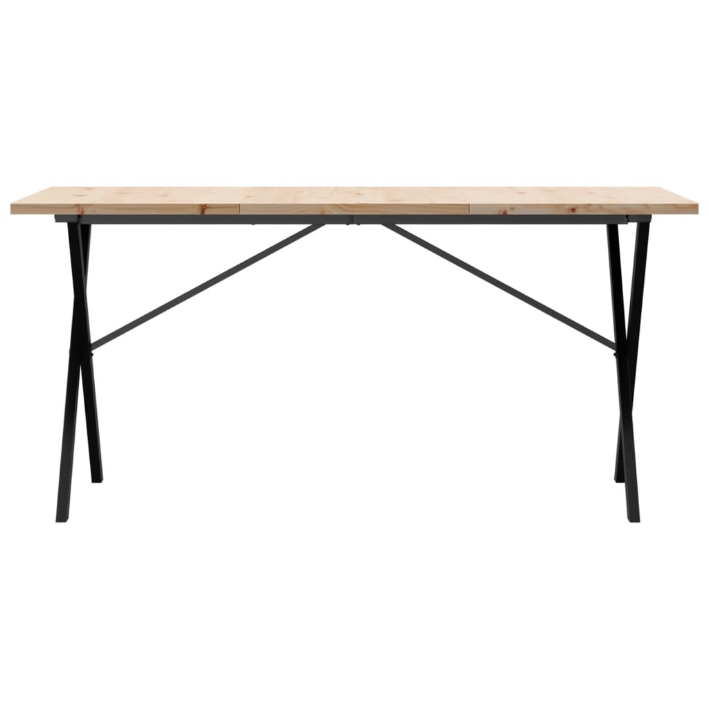 Spisebord X-ramme 160x80x75,5 cm heltre furu og stål