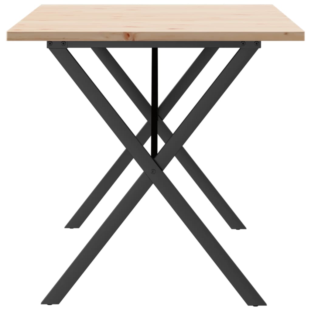 Spisebord X-ramme 160x80x75,5 cm heltre furu og stål