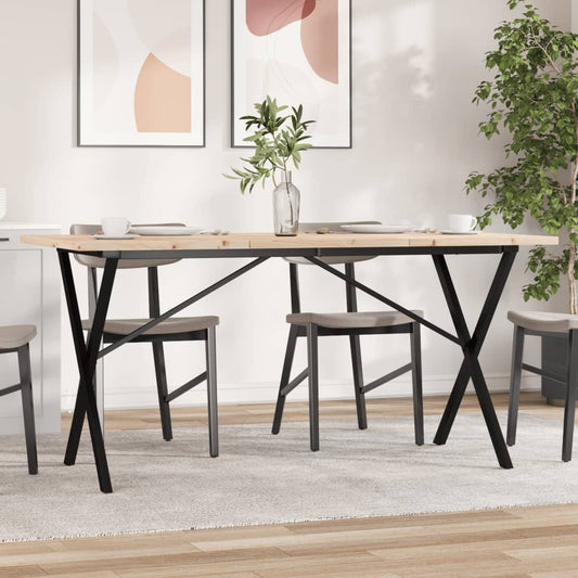 Spisebord X-ramme 160x80x75,5 cm heltre furu og stål