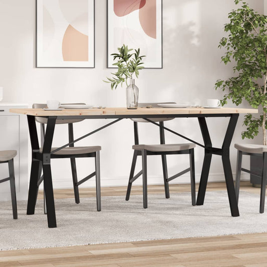 Spisebord Y-ramme 160x80x75,5 cm heltre furu og stål