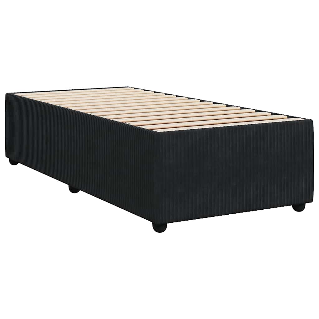 Sengeramme svart 90x200 cm fløyel