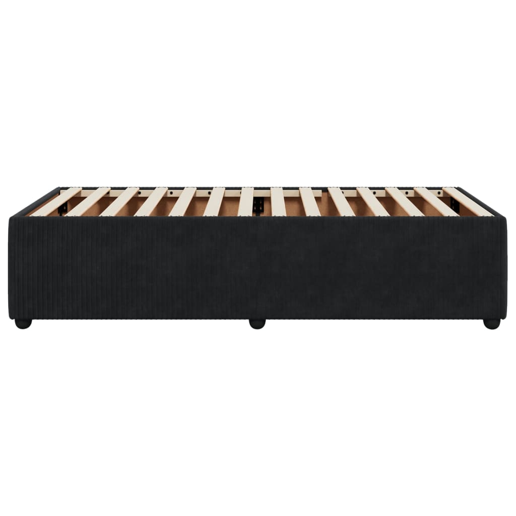 Sengeramme svart 90x200 cm fløyel