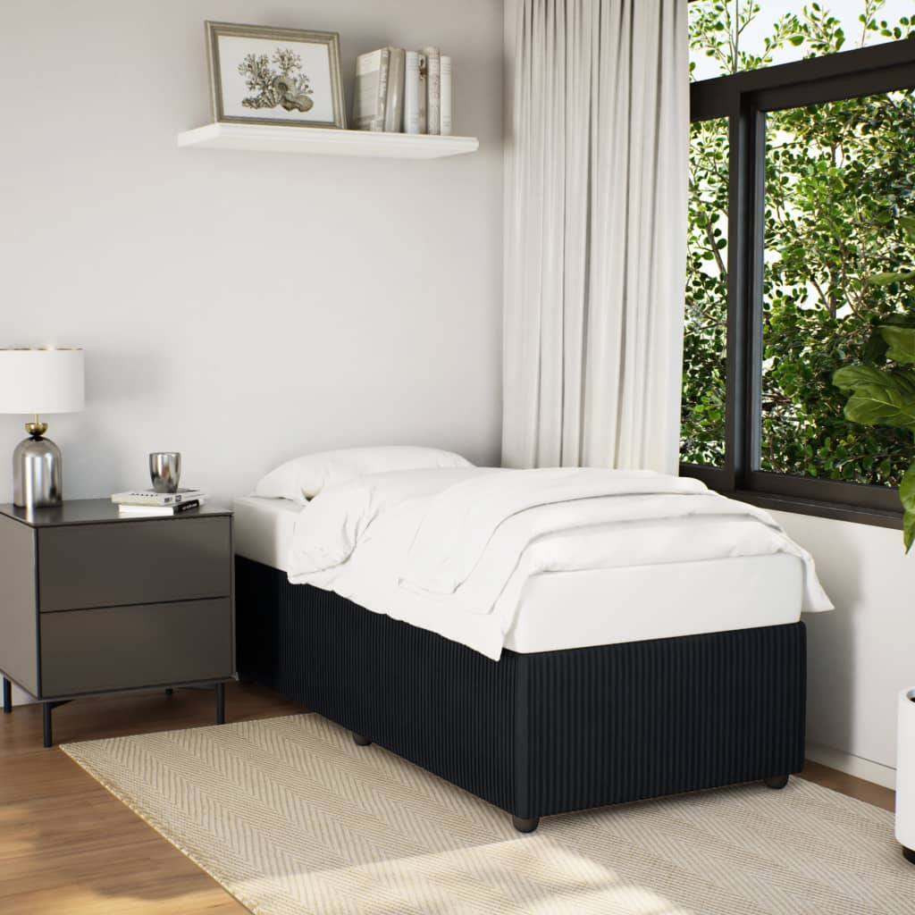 Sengeramme svart 90x200 cm fløyel