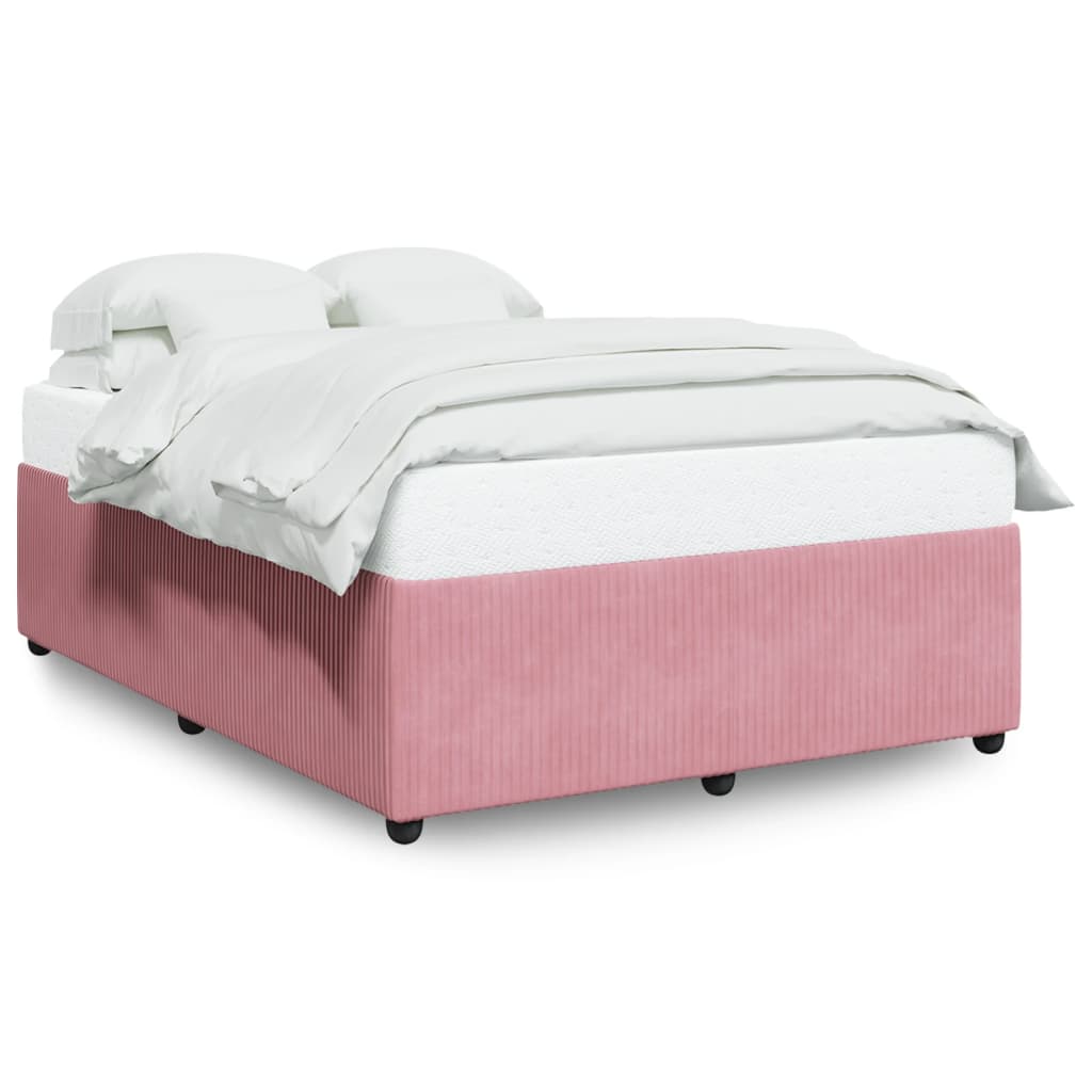 Sengeramme rosa 140x200 cm fløyel