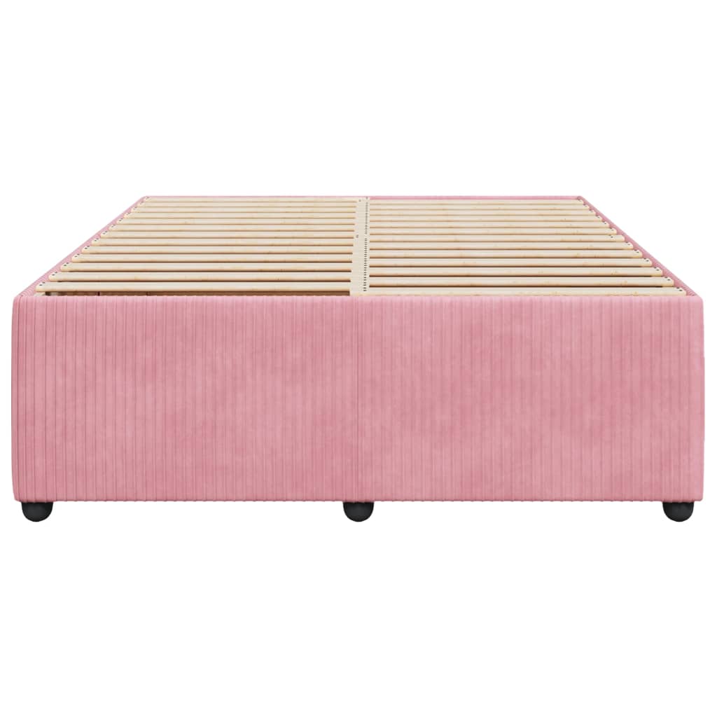 Sengeramme rosa 140x200 cm fløyel