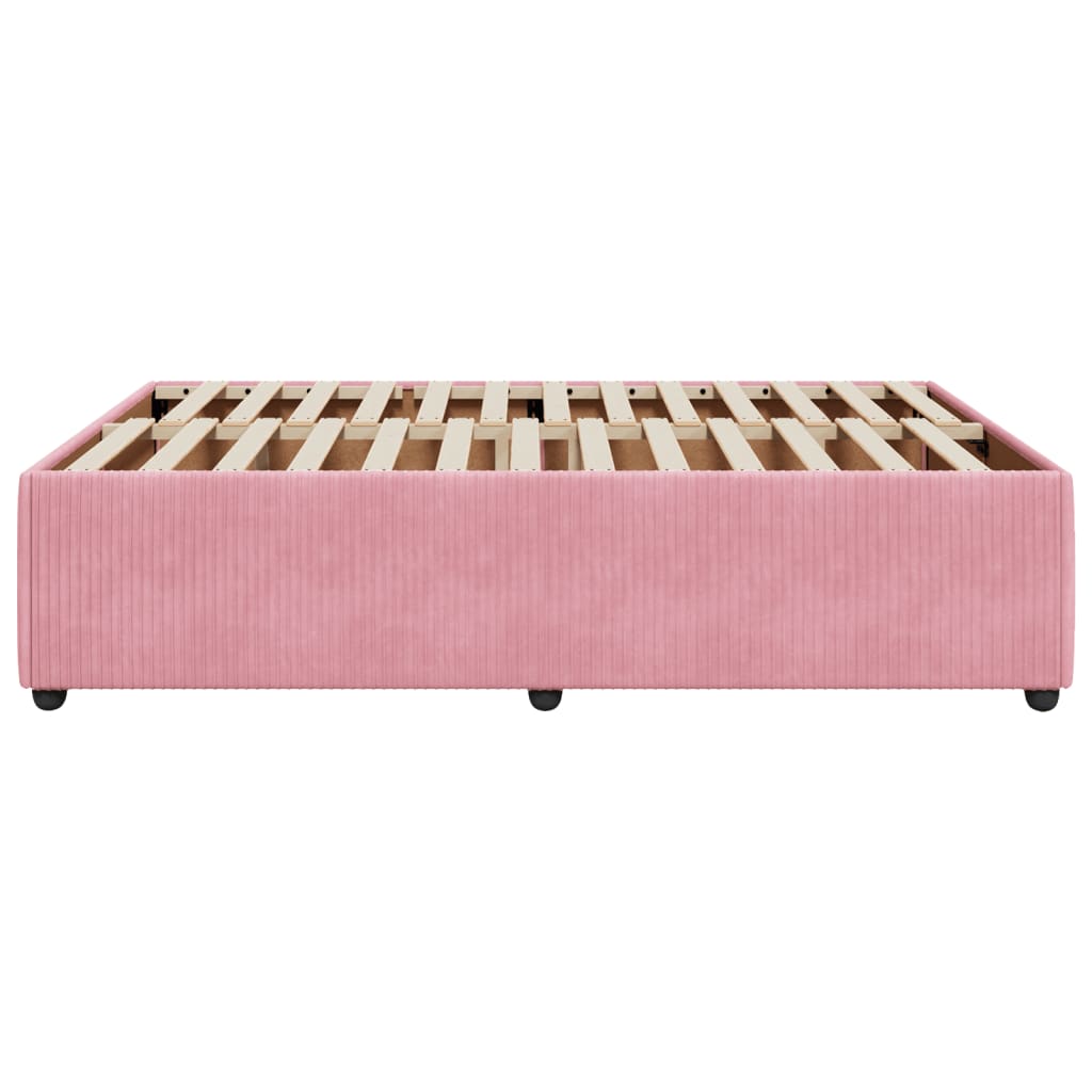 Sengeramme rosa 140x200 cm fløyel
