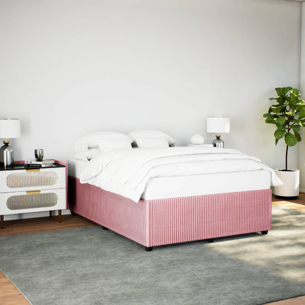 Sengeramme rosa 140x200 cm fløyel