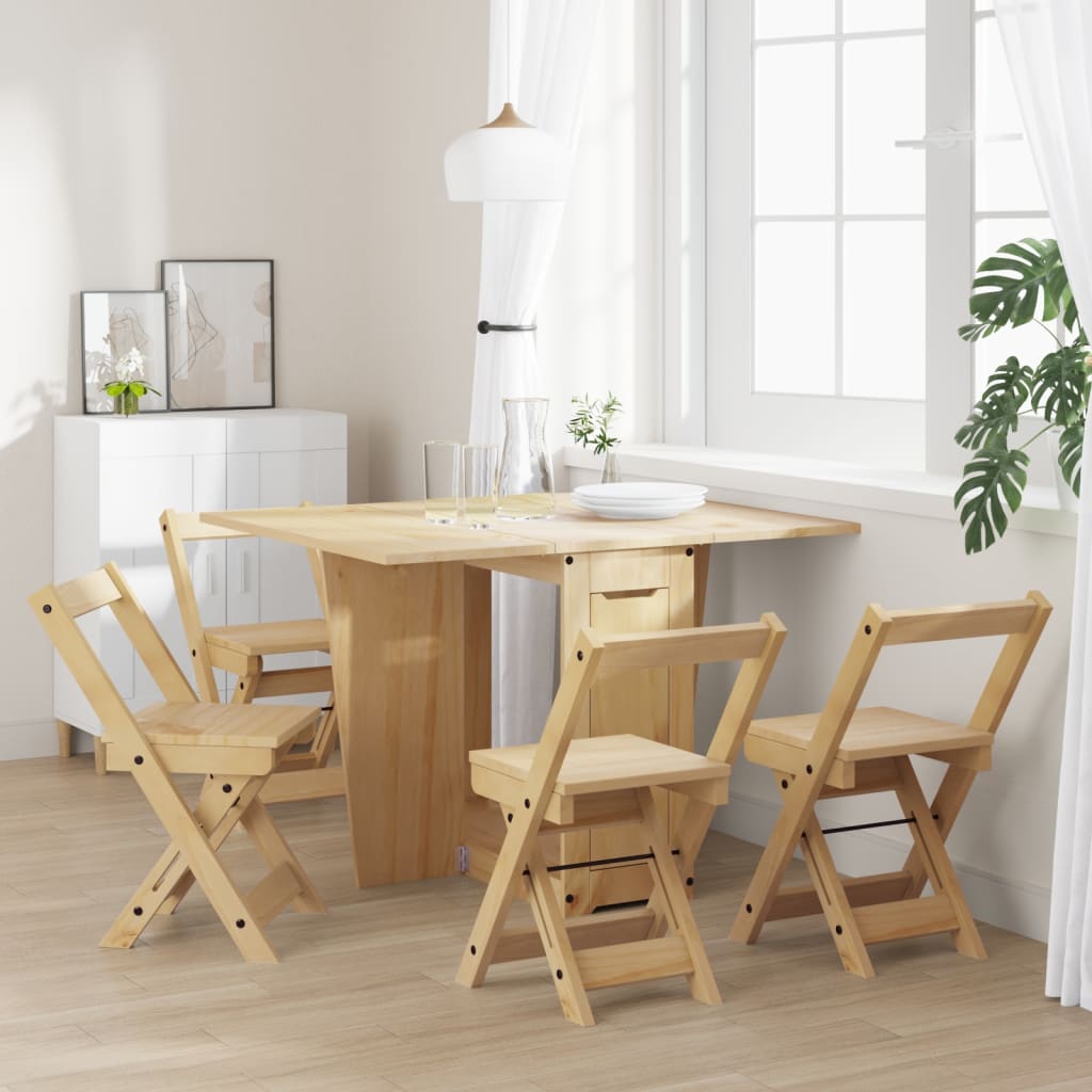 Sommerfugl spisegruppe 5 stk Corona sammenleggbar voksbrun furu