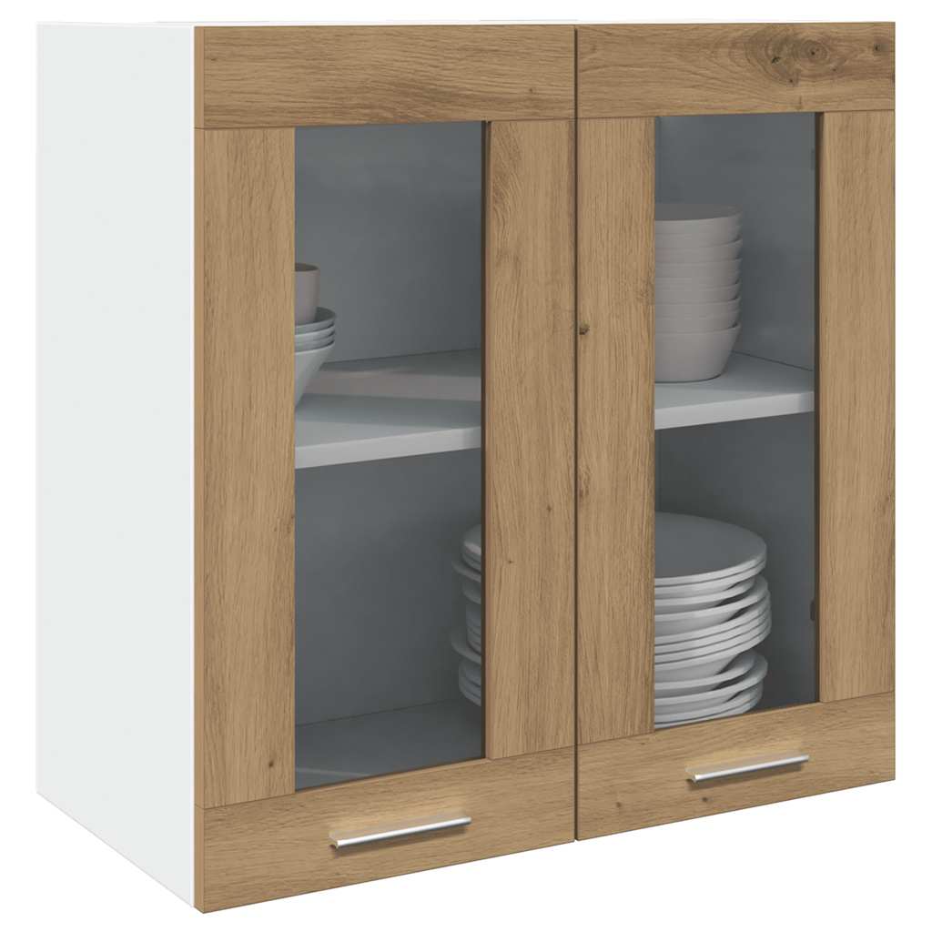 Kjøkken veggskap med glassdør "Lyon" artisan eik 60x31x60 cm