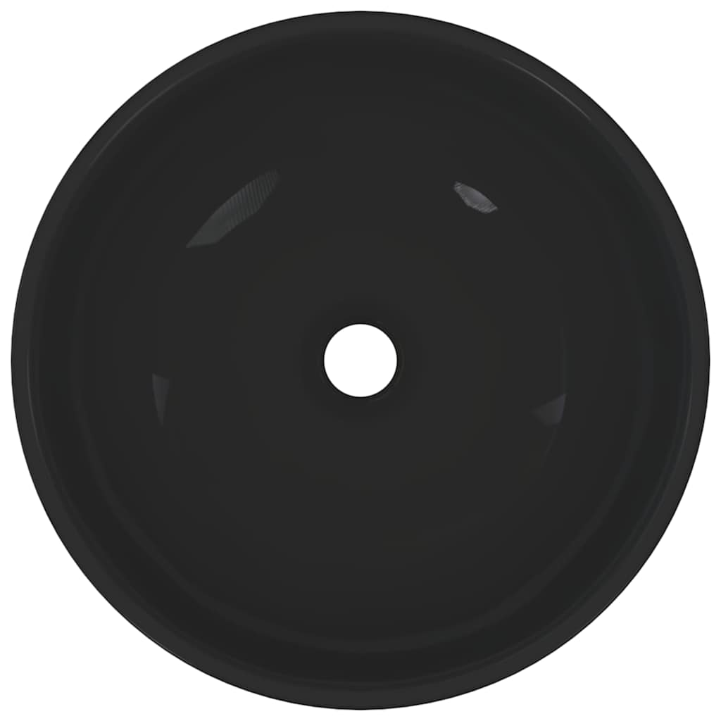 Servant blank svart Ø28x10 cm keramikk