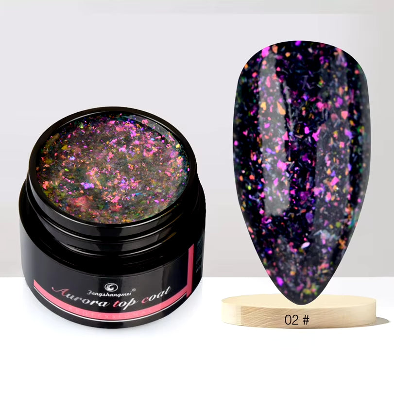 5G Aurora Gel Nail Polish Top Coat Hybrid Gel Varnish Clear UV Gellak Glittler Lacquer Art Vernis Semi Permanent