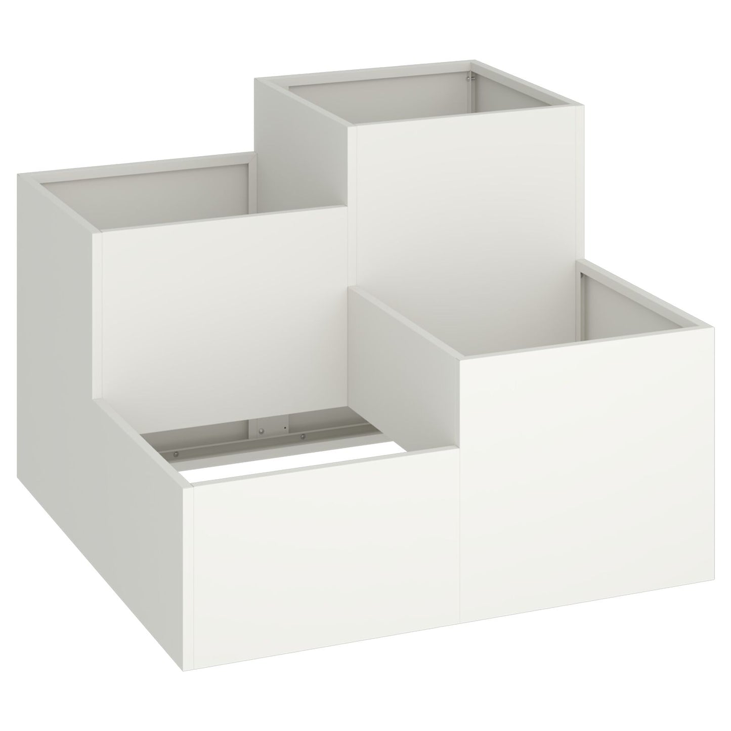 Hagekasse 100x100x60 cm Hvit Stål