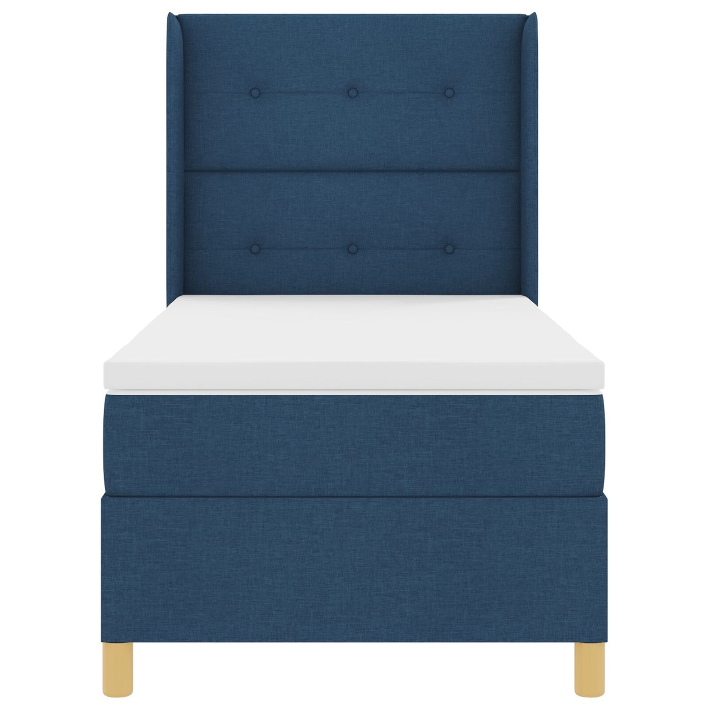Box Spring Seng med Madras Blå 80x200 cm Stoff