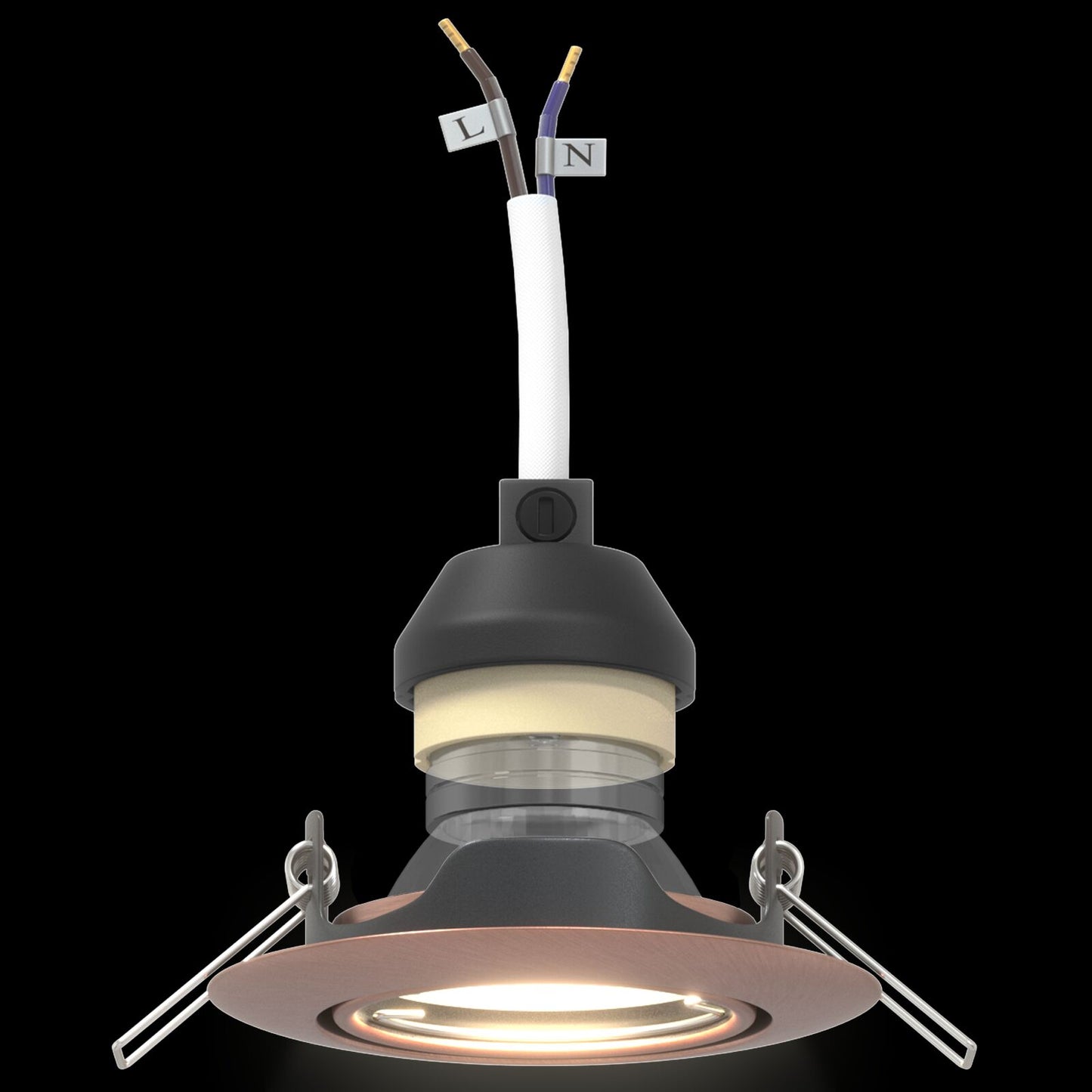 Lamper Sett med 6 Kobber 9 cm Innfelte taklamper Runde