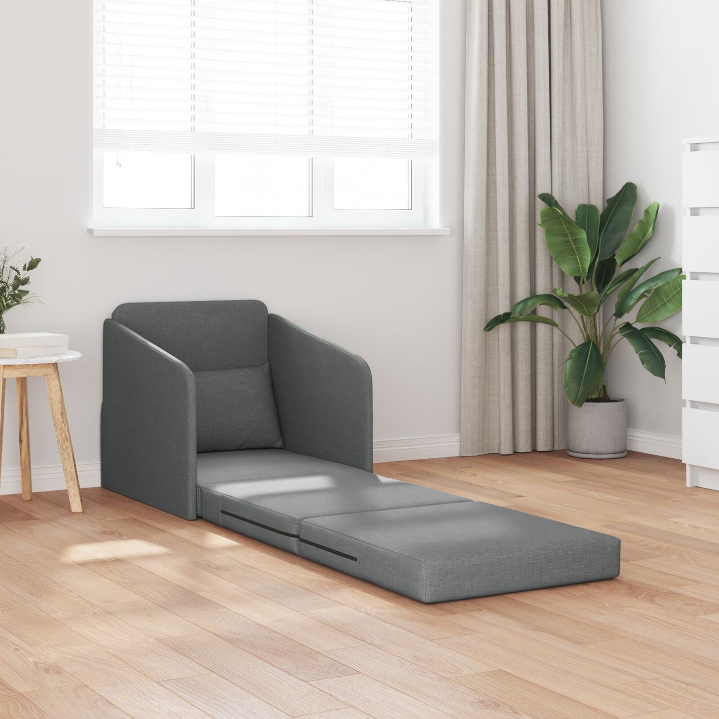 Sofa Seng 2-i-1 Mørkegrå 65x80x83 cm Stoff