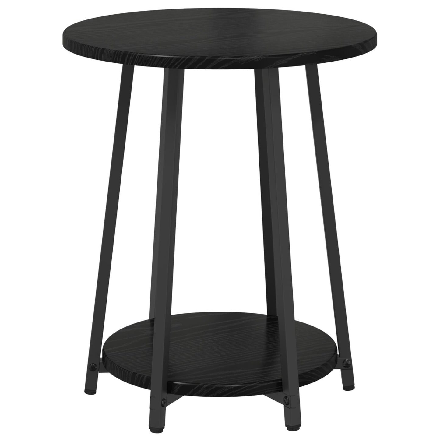 Sidebord 2 stk Sort Eik Bygget Tre og Metall