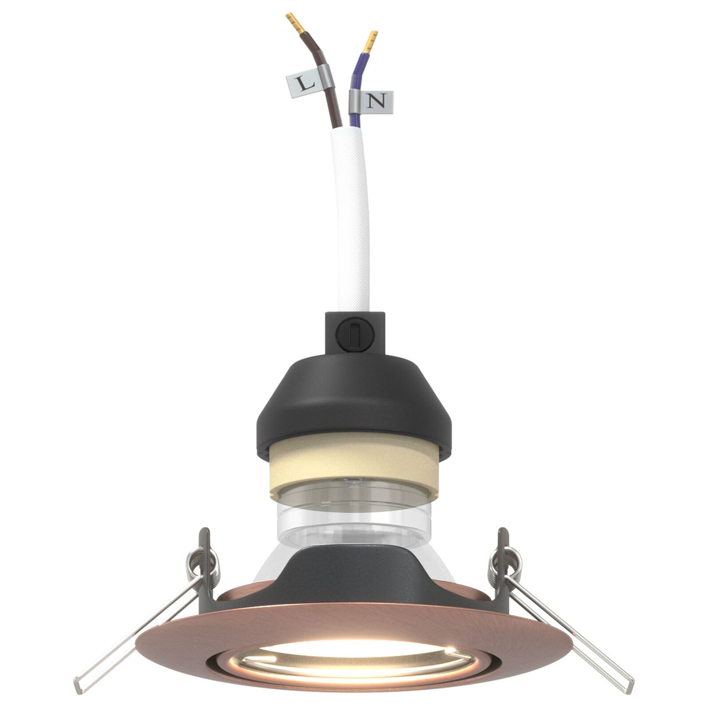 Lamper Sett med 6 Kobber 9 cm Innfelte taklamper Runde