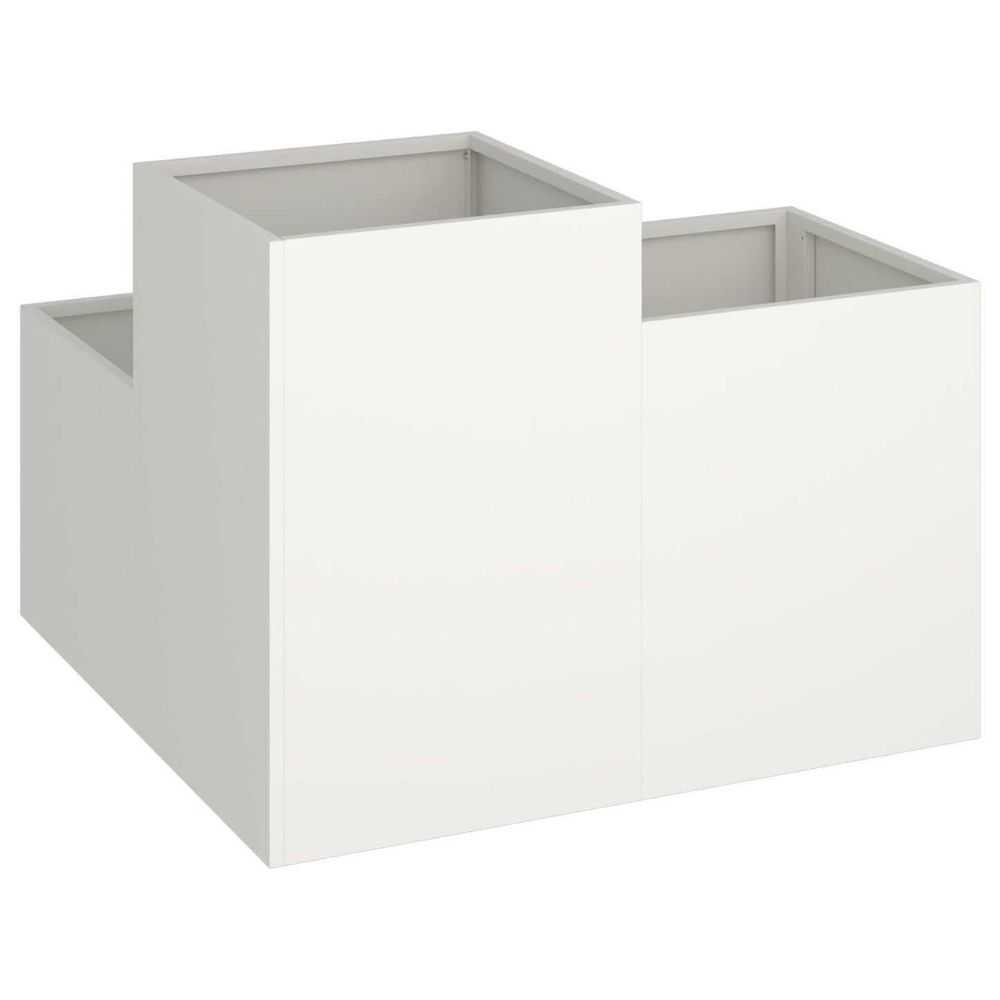 Hagekasse 100x100x60 cm Hvit Stål