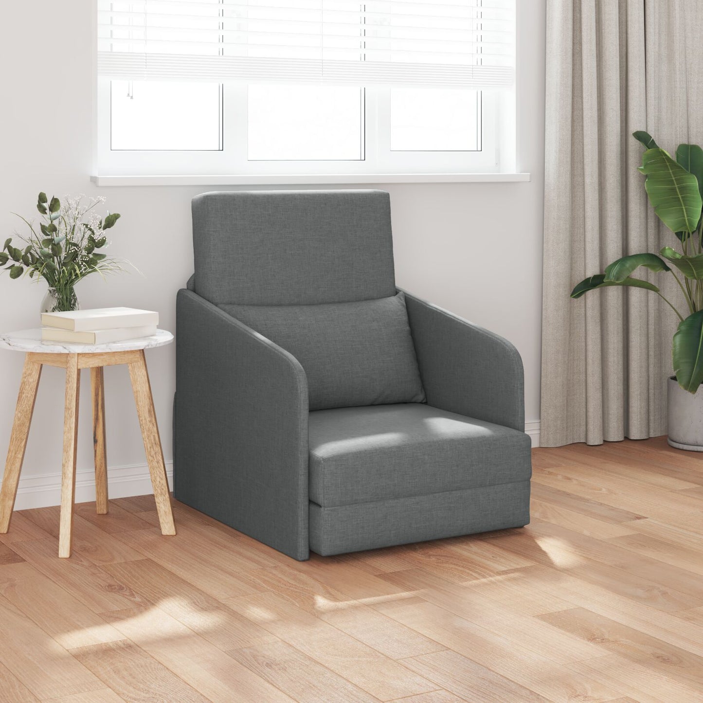 Sofa Seng 2-i-1 Mørkegrå 65x80x83 cm Stoff