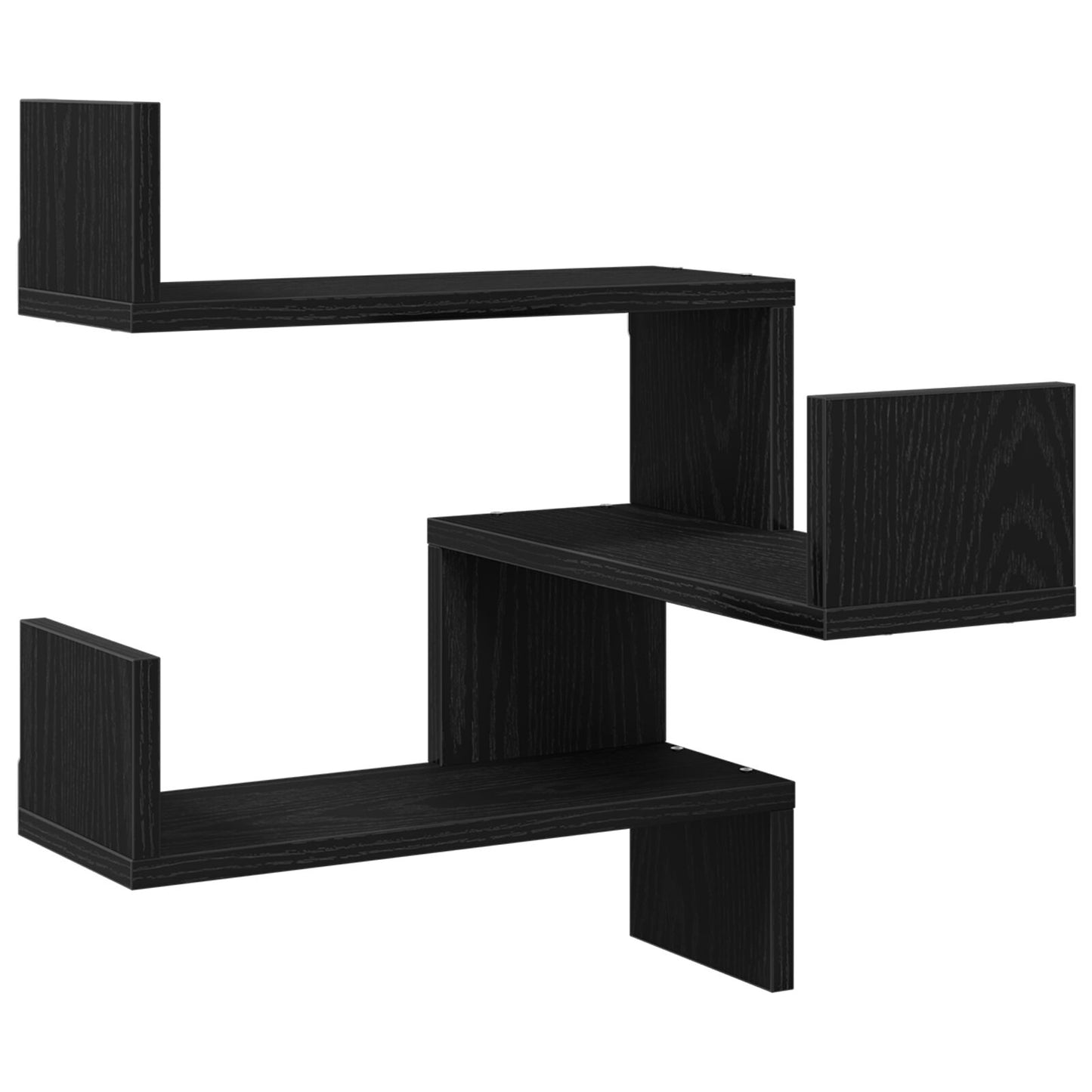 Vegghyller 2 stk Svart Eik 40x40x49,5 cm Konstruert Tre