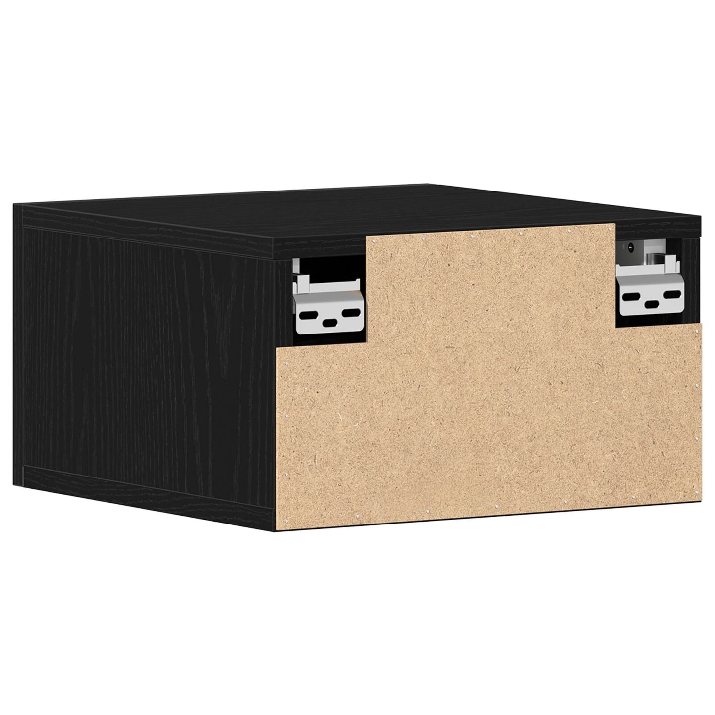 Vegghengt Nattbord Svart Eik 35x35x20 cm