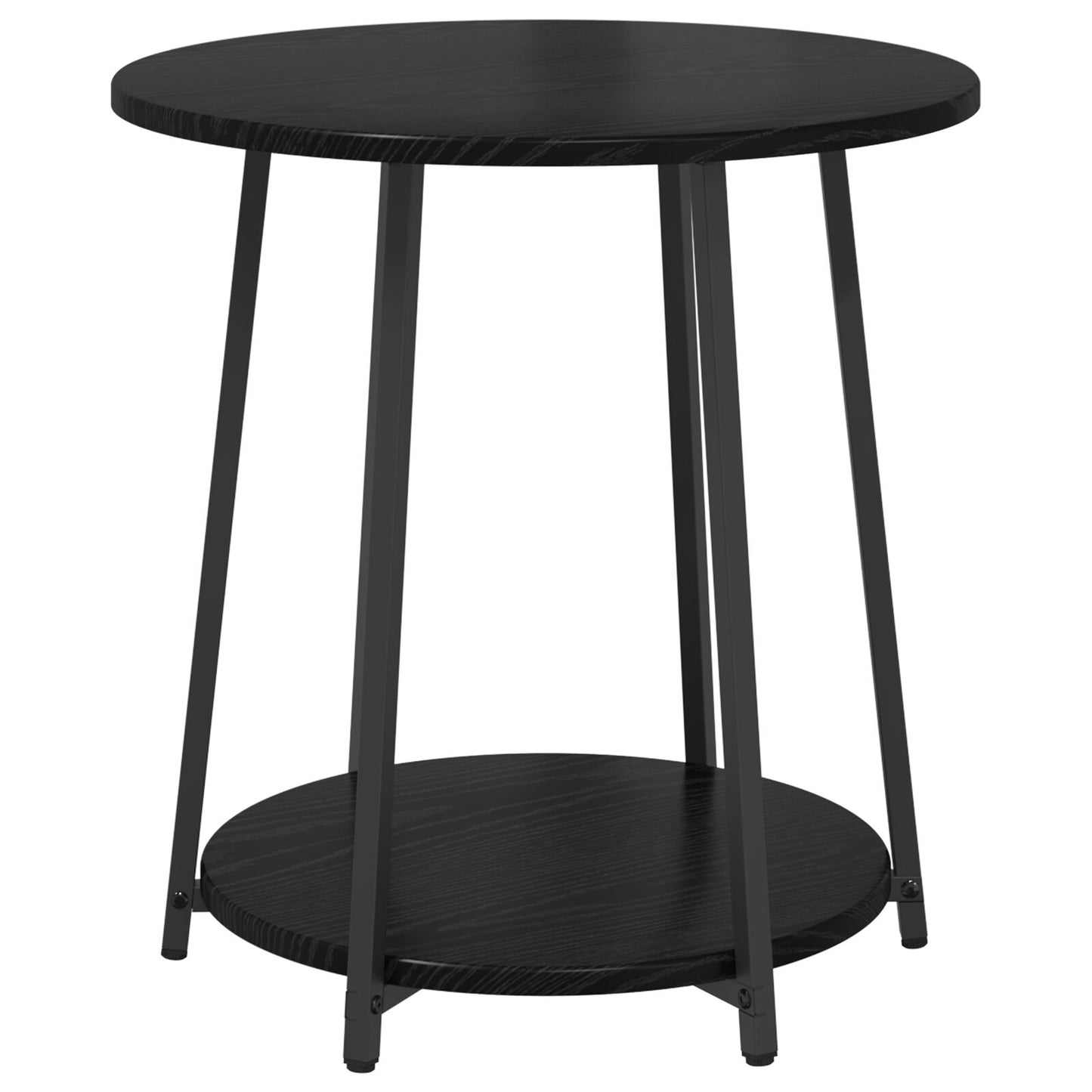 Sidebord 2 stk Sort Eik Bygget Tre og Metall