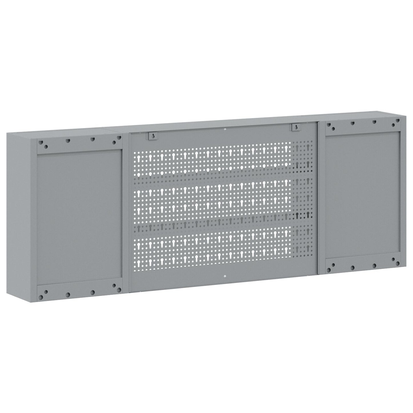 Verktøyskap Vegghengt med Pegboard Rød 150x20x55 cm Stål
