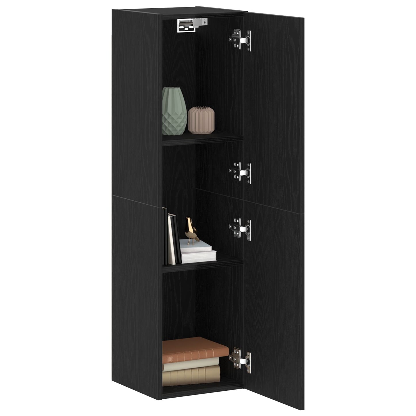 TV-benk Svart Eik 30,5x30x110 cm Konstruert Tre