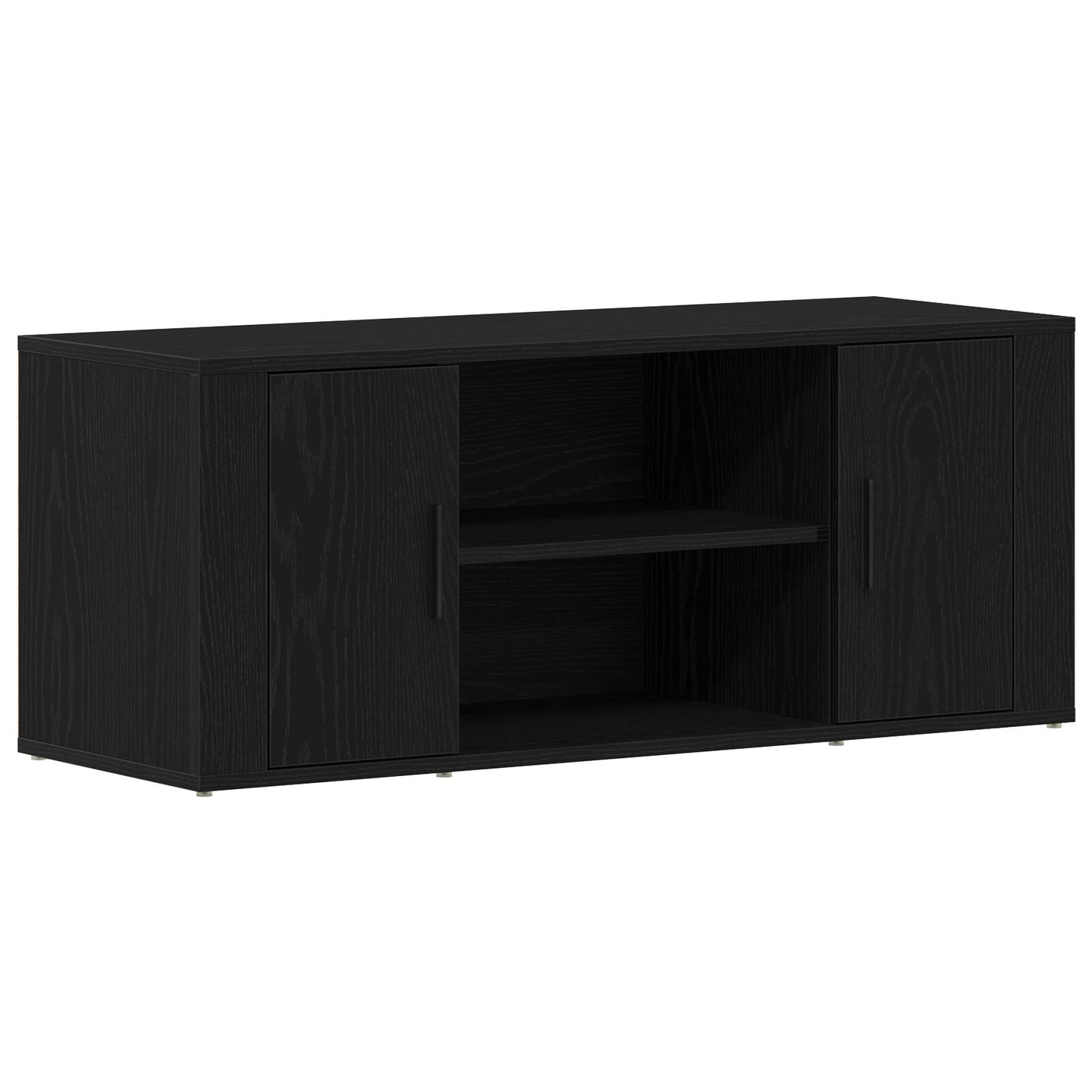 TV-benk Svart Eik 100x35x40 cm Konstruert Tre