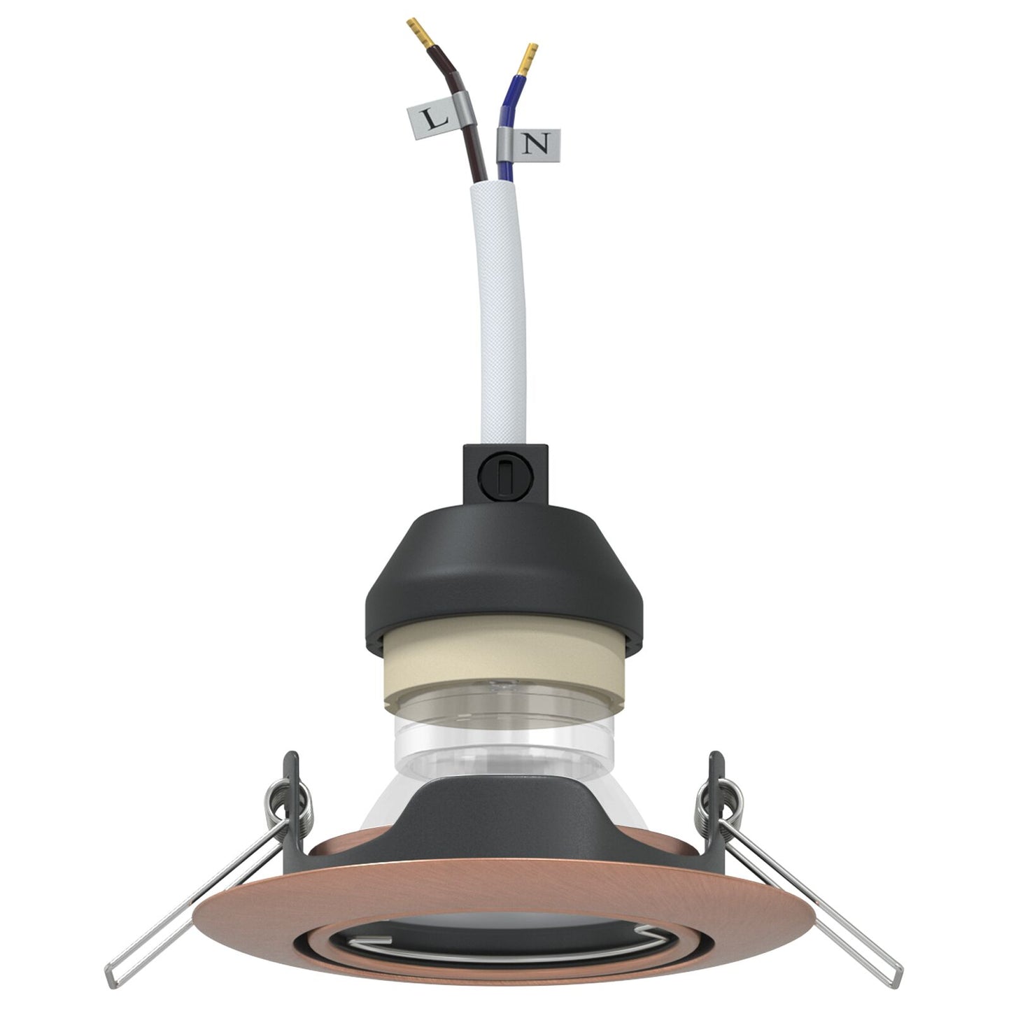 Lamper Sett med 6 Kobber 9 cm Innfelte taklamper Runde
